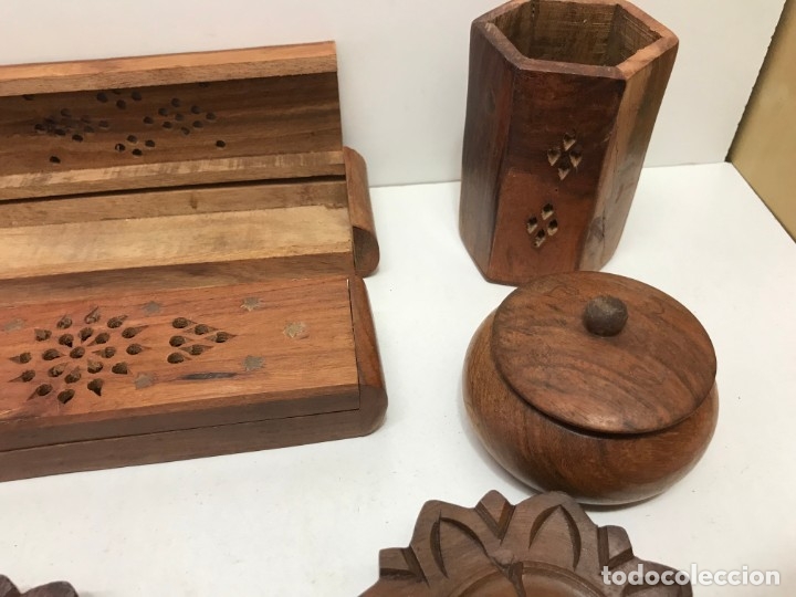 Antig&uuml;edades: LOTE 11 ARTICULOS DE MADERA - Foto 8