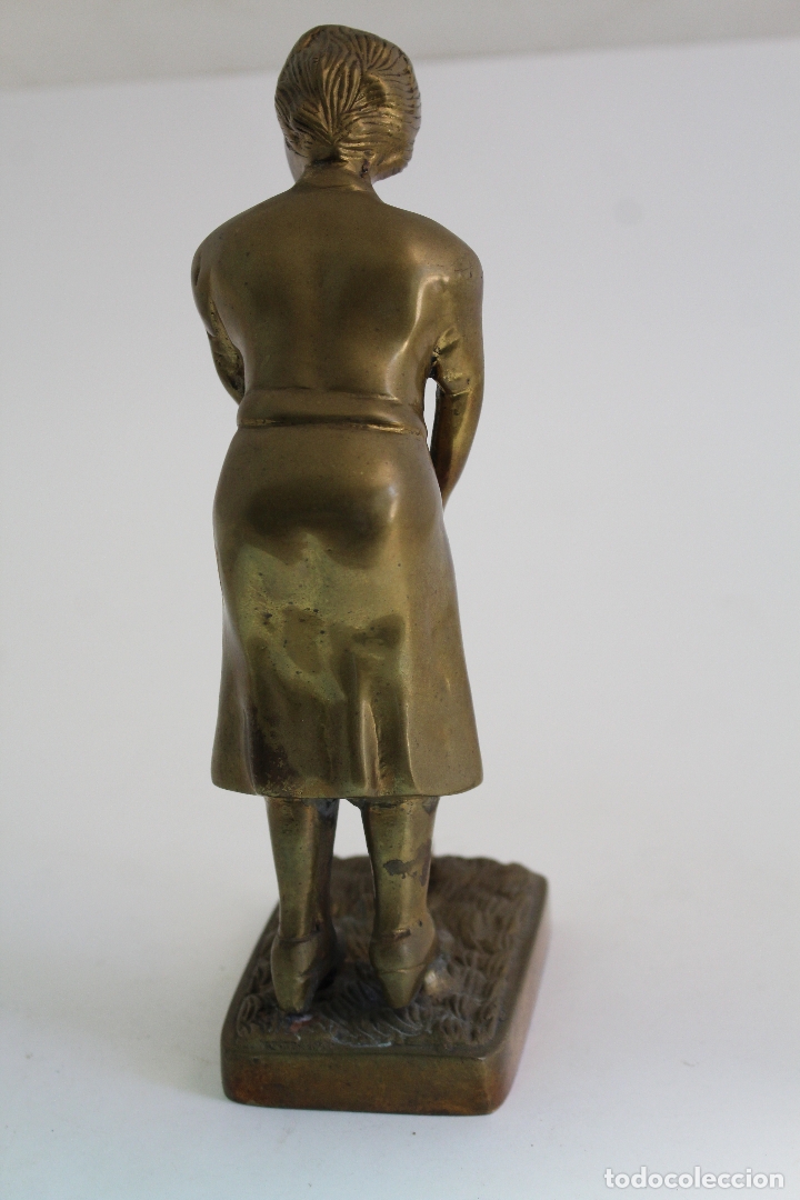 Antig&uuml;edades: figura jugadora de golf de bronce - Foto 4