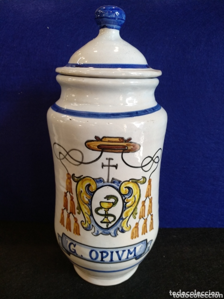 Antig&uuml;edades: Albarelo EBORA TALAVERA. 28cm de alto - Foto 1