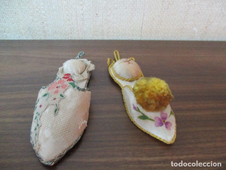 Antig&uuml;edades: pareja de zapatos seda - Foto 2