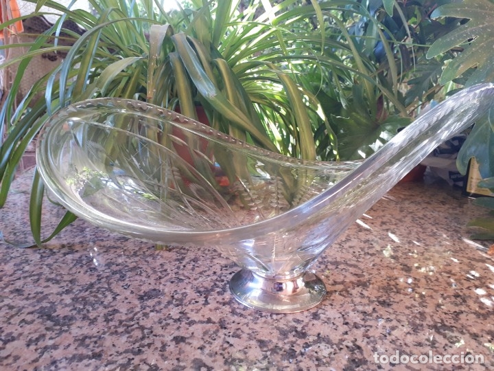 Antig&uuml;edades: antiguo centro de mesa de cristal - Foto 1