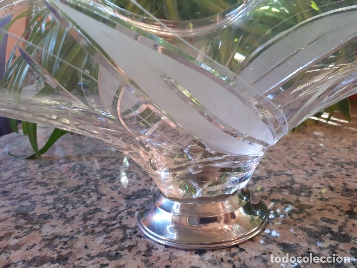 Antig&uuml;edades: antiguo centro de mesa de cristal - Foto 3