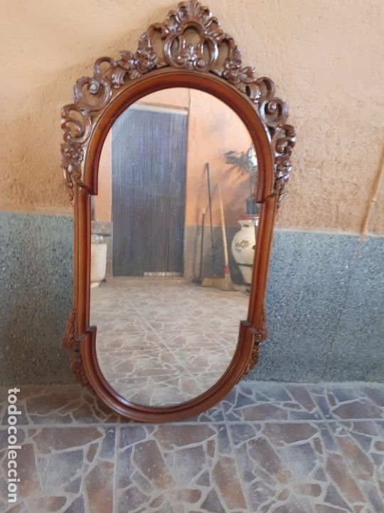 Antig&uuml;edades: antiguo espejo de madera - Foto 1