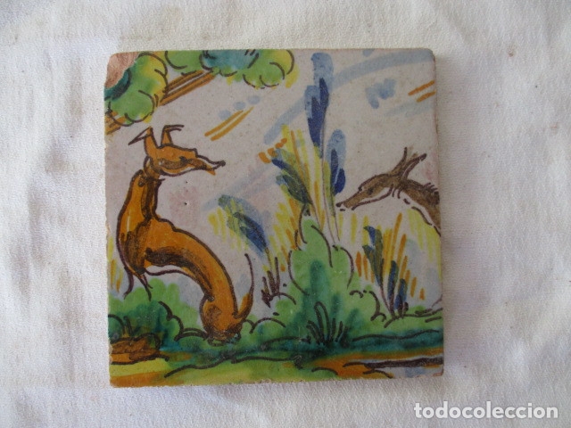 Antig&uuml;edades: Azulejo pintado Ramos Rejano - Foto 1