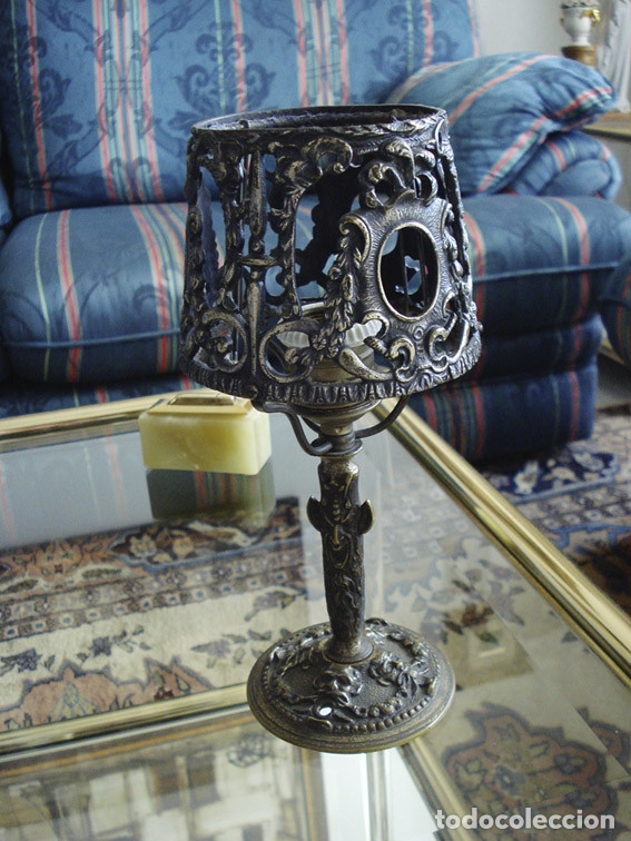Antig&uuml;edades: L&aacute;mpara de bronce - Foto 2