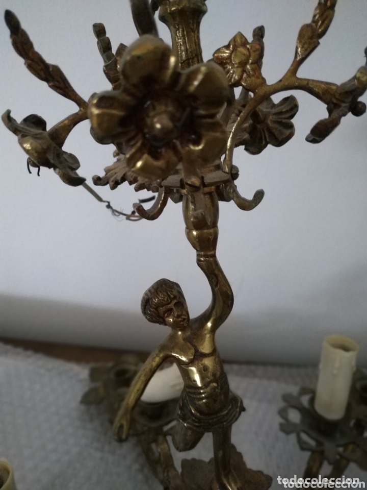 Antig&uuml;edades: L&aacute;mpara de bronce - Foto 4