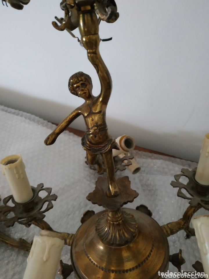 Antig&uuml;edades: L&aacute;mpara de bronce - Foto 5
