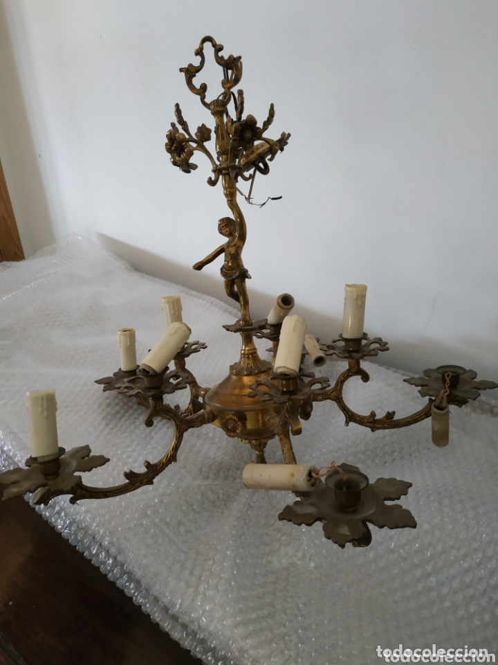 Antig&uuml;edades: L&aacute;mpara de bronce - Foto 1