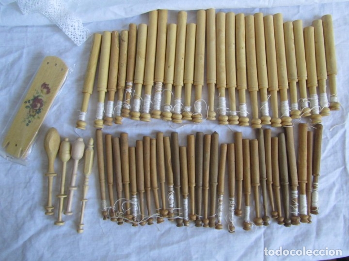 conjunto de 12 bolillos de madera - Compra venta en todocoleccion