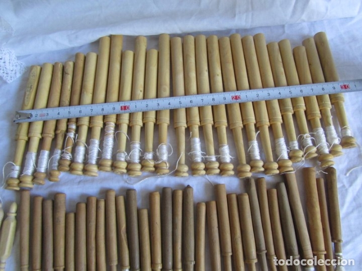 Antig&uuml;edades: Conjunto de bolillos de madera - Foto 4