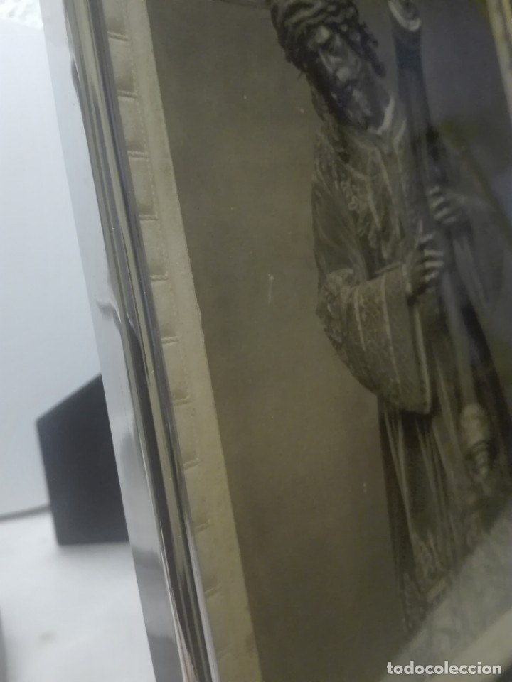 Antig&uuml;edades: Fotograf&iacute;a antigua Gran Poder de Sevilla en marco plateado - Foto 2
