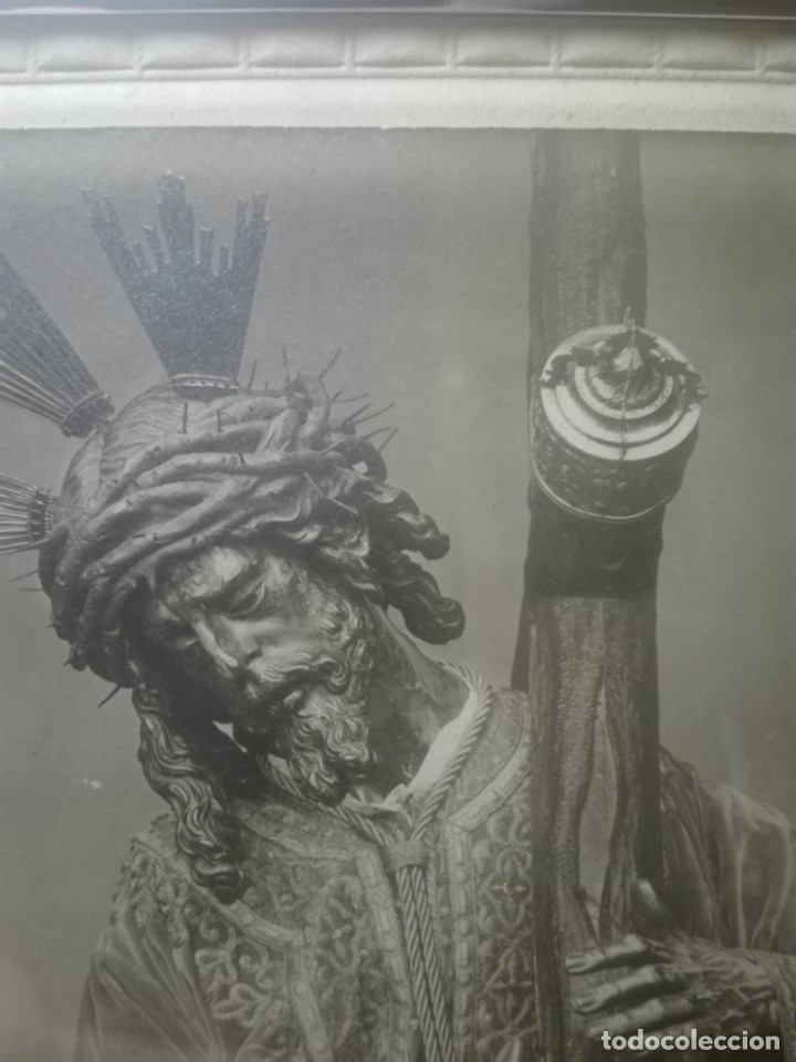 Antig&uuml;edades: Fotograf&iacute;a antigua Gran Poder de Sevilla en marco plateado - Foto 1