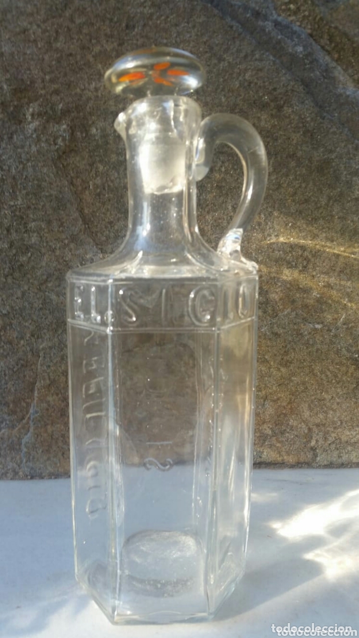 Antig&uuml;edades: Botella Licorera de cristal con asa - Foto 4