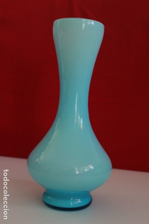 Antig&uuml;edades: Violetero de opalina azul de los a&ntilde;os 70. - Foto 3