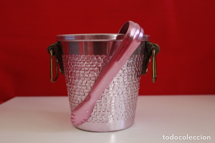 Antig&uuml;edades: Cubitera Alpur de aluminio anonizado rosa a&ntilde;os 60.