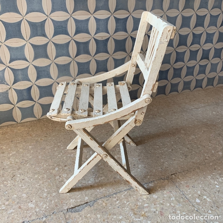 Antig&uuml;edades: PEQUE&Ntilde;A SILLA PLEGABLE - Foto 2
