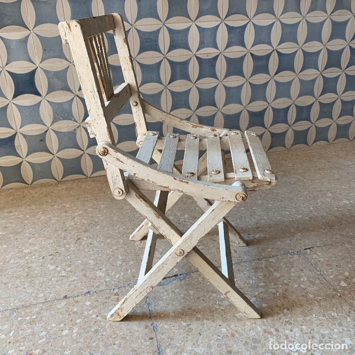 Antig&uuml;edades: PEQUE&Ntilde;A SILLA PLEGABLE - Foto 4