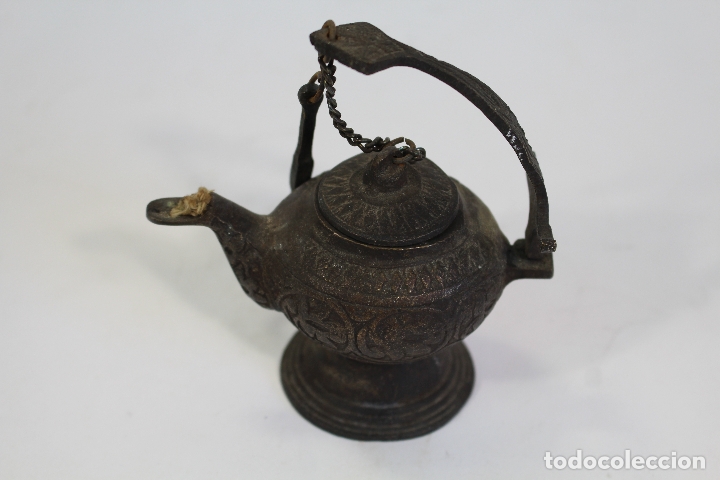 Antig&uuml;edades: lampara candil antiguo de bronce - Foto 3