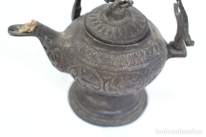 Antig&uuml;edades: lampara candil antiguo de bronce - Foto 4