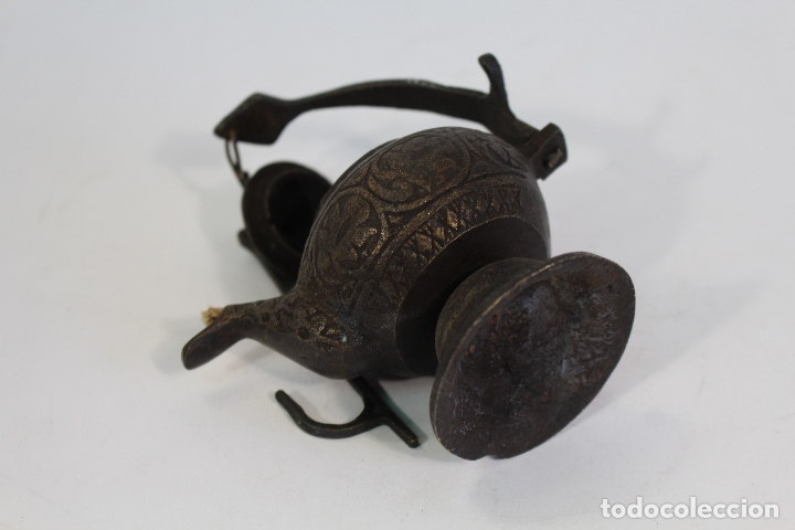 Antig&uuml;edades: lampara candil antiguo de bronce - Foto 6