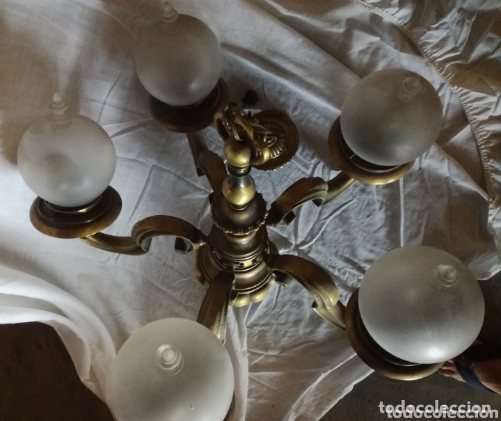 Antig&uuml;edades: Lampara antigua en bronce - Foto 5