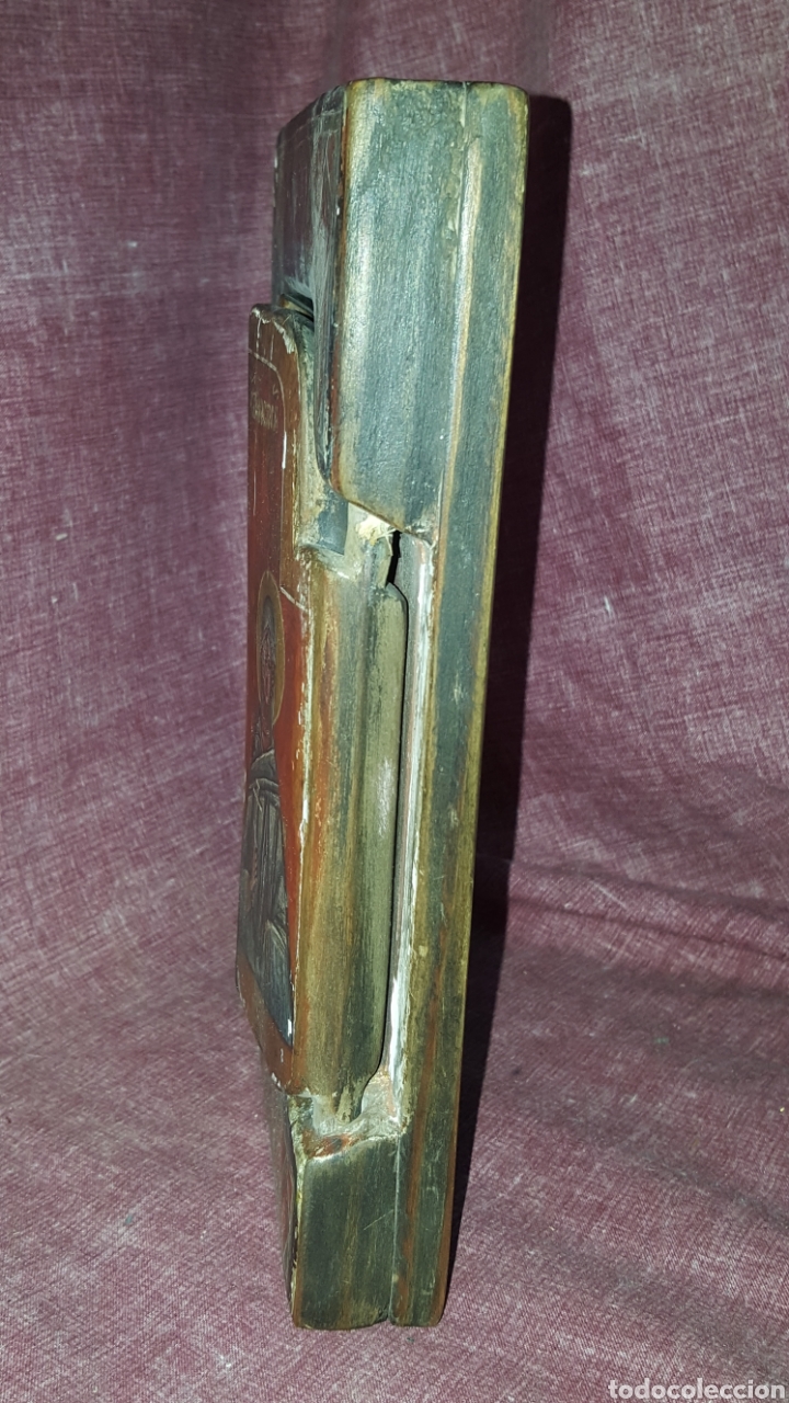 Antig&uuml;edades: ANTIGUO ICONO-TRIPTICO DE MADERA - Foto 10