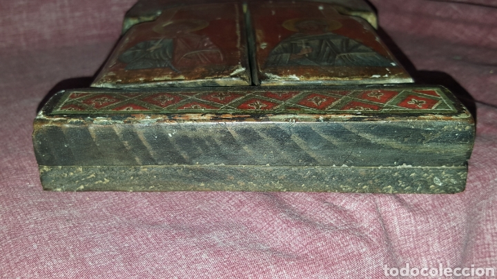 Antig&uuml;edades: ANTIGUO ICONO-TRIPTICO DE MADERA - Foto 12