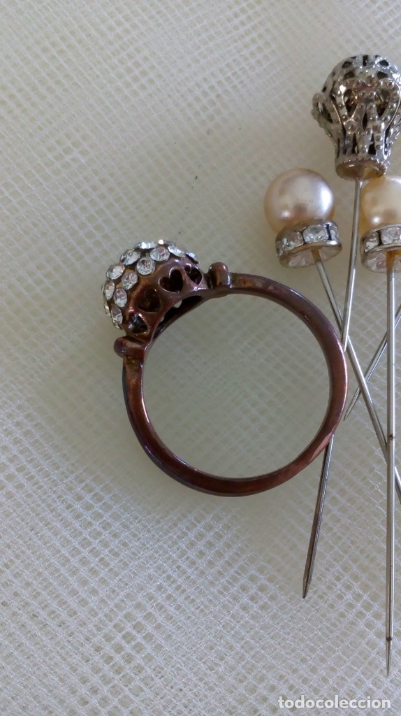 Antig&uuml;edades: Lote de 5 alfileres y un anillo - Foto 11