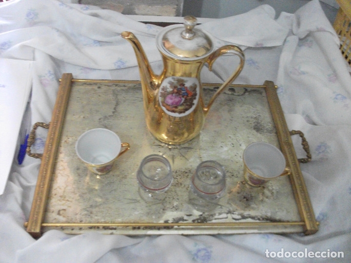 Antig&uuml;edades: ANTIGUA BANDEJA Y JUEGO CAFE REF. BRE - Foto 2