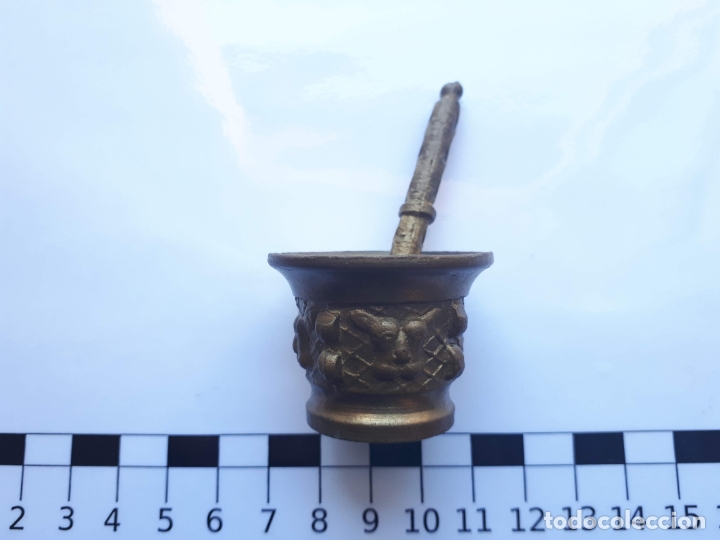 Antig&uuml;edades: Almirez bronce peque&ntilde;o - Foto 2