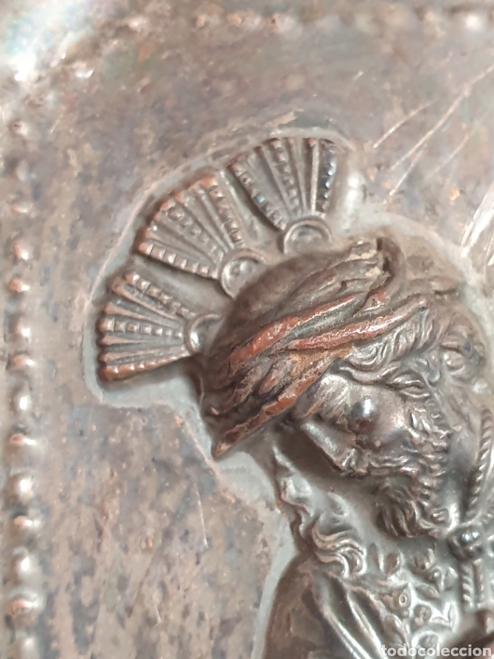 Antig&uuml;edades: PLACA EN RELIEVE DE NUESTRO PADRE JESUS DEL GRAN PODER CON BA&Ntilde;O DE PLATA - Foto 2