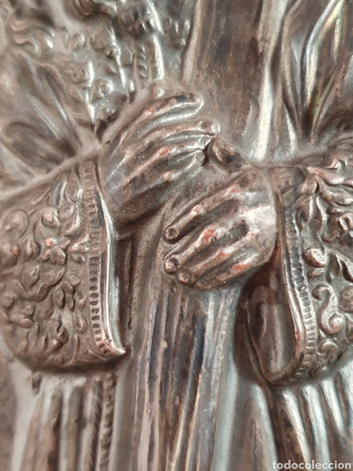 Antig&uuml;edades: PLACA EN RELIEVE DE NUESTRO PADRE JESUS DEL GRAN PODER CON BA&Ntilde;O DE PLATA - Foto 3