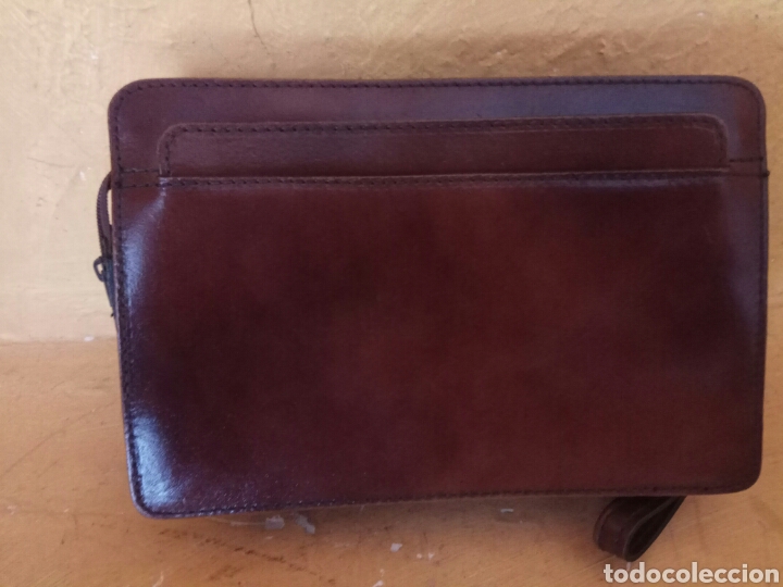 Antig&uuml;edades: Cartera chequera de piel 20 cm - Foto 4