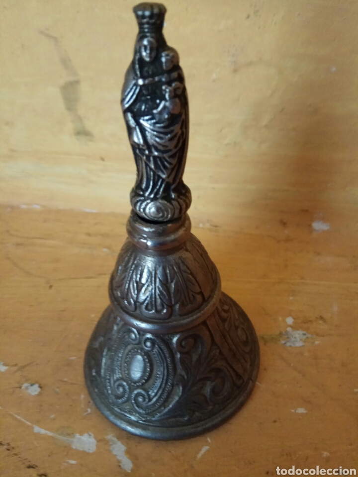 Antig&uuml;edades: Campanilla religiosa de plata 11cm - Foto 2