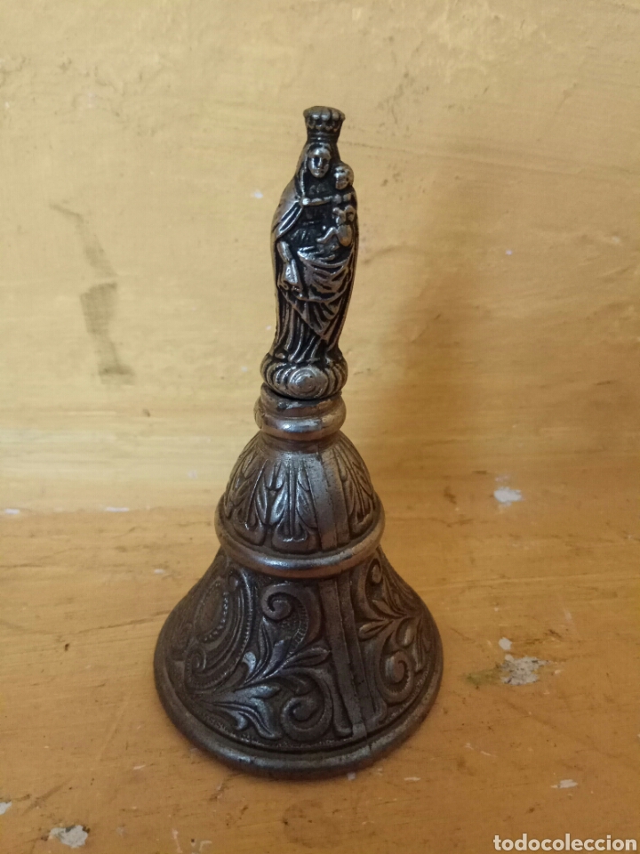 Antig&uuml;edades: Campanilla religiosa de plata 11cm - Foto 1