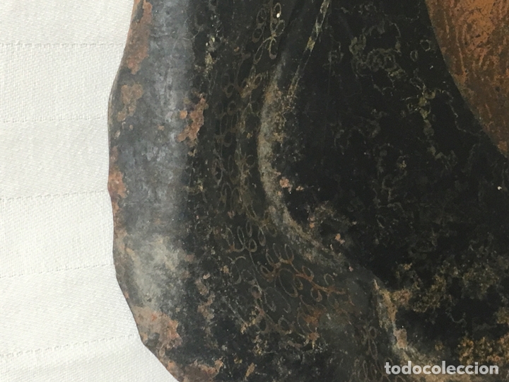 Antig&uuml;edades: Bandeja hierro pintada XIX - Foto 6