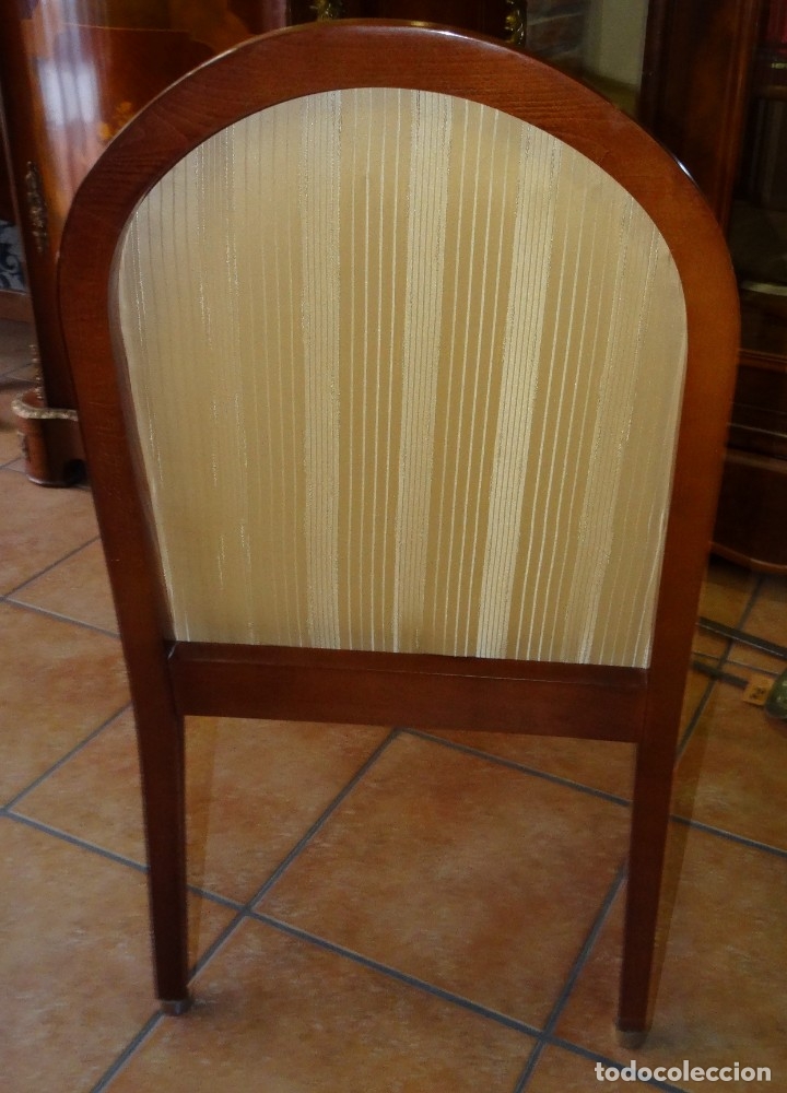Antig&uuml;edades: SILLA TAPIZADA CON APOYABRAZOS - Foto 4