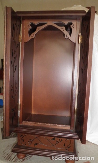 Antig&uuml;edades: CAPILLA DE MADERA PARA IMAGEN RELIGIOSA - Foto 2