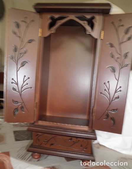 Antig&uuml;edades: CAPILLA DE MADERA PARA IMAGEN RELIGIOSA - Foto 4