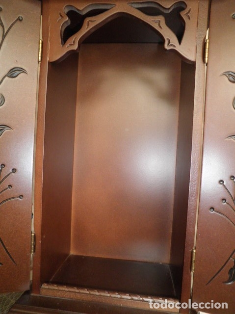 Antig&uuml;edades: CAPILLA DE MADERA PARA IMAGEN RELIGIOSA - Foto 5