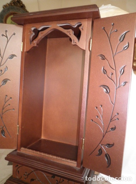 Antig&uuml;edades: CAPILLA DE MADERA PARA IMAGEN RELIGIOSA - Foto 6