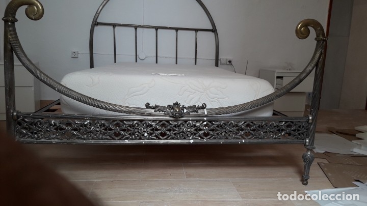 Antigüedades: Super cama s xviii bronce imperio plateada - Foto 4 - 175349598