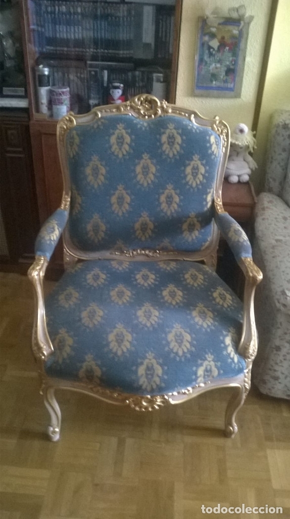 Antig&uuml;edades: Antiguo sillon estilo Luis XV rococo - Foto 1