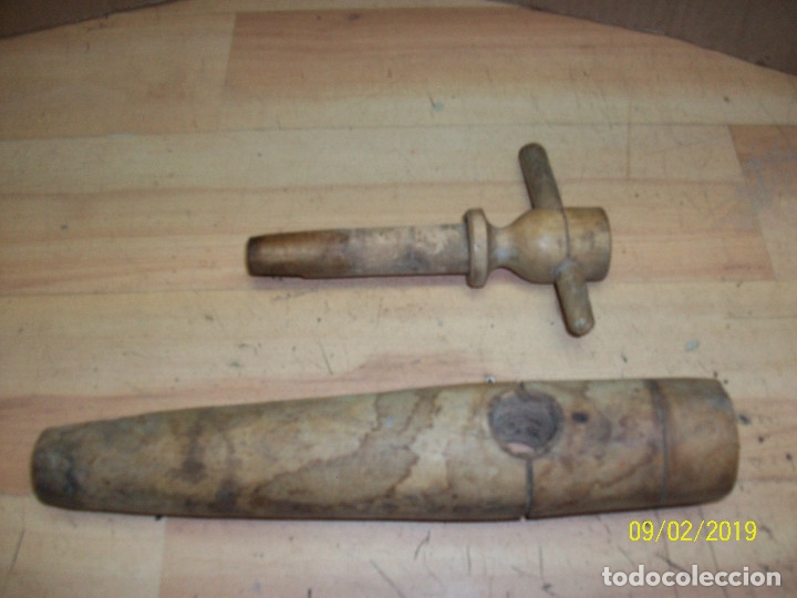 Antig&uuml;edades: ANTIGUO GRIFO DE MADERA PARA BARRIL - Foto 3