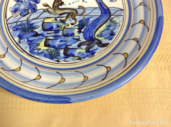 Antig&uuml;edades: Antiguo gran plato de Talavera - Foto 3