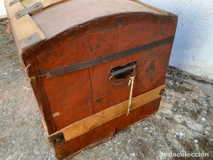 Antig&uuml;edades: BA&Uacute;L DE MADERA Y CHAPA - ANTIGUO - Foto 3