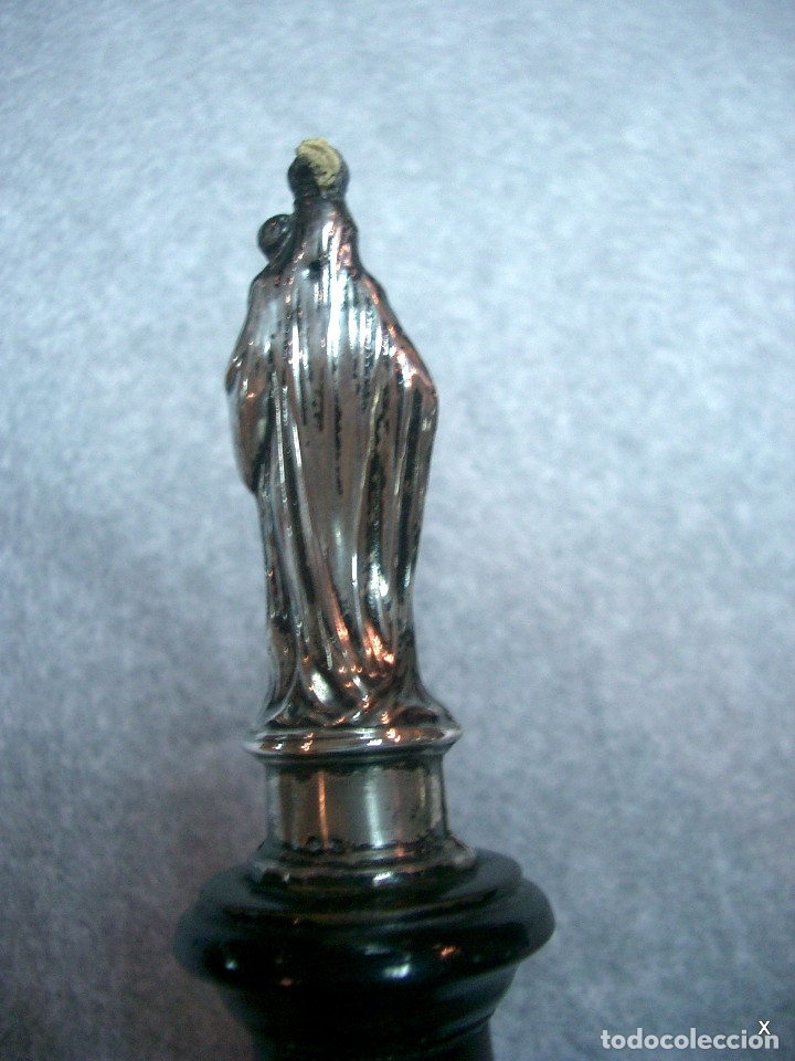 Antig&uuml;edades: Virgen del pilar en plata, peana de madera. - Foto 5