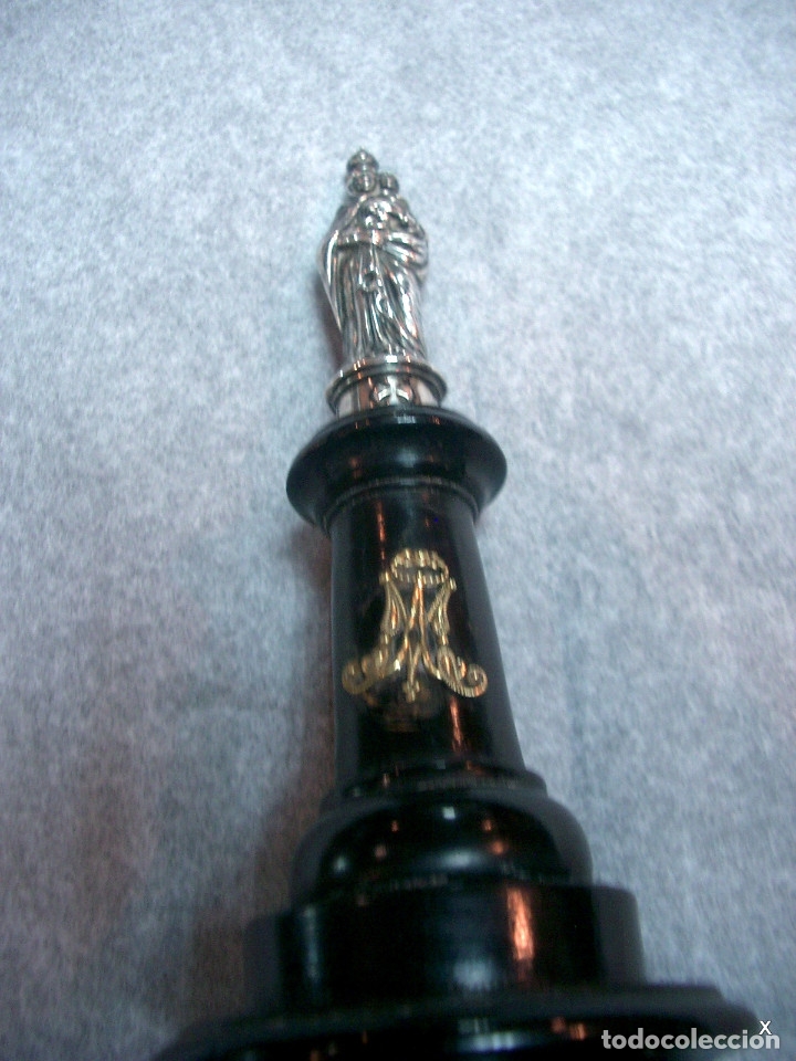 Antig&uuml;edades: Virgen del pilar en plata, peana de madera. - Foto 7