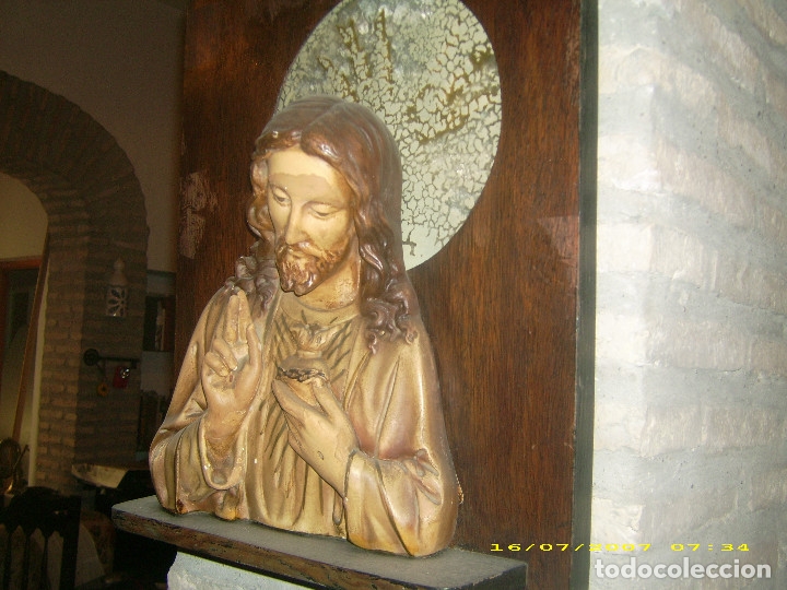Antig&uuml;edades: ANTIGUA FIGURA DE JESUS SOBRE TABLA REF. BRE - Foto 2