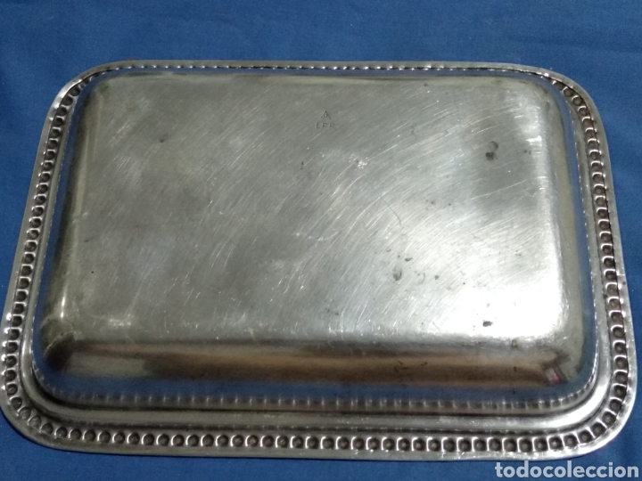 Antig&uuml;edades: ANTIGUA BANDEJA PUNZADA E.P.B. A IDENTIFICAR - Foto 2